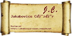 Jakabovics Cézár névjegykártya